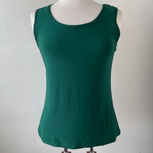 NWT For Cynthia Petite Green Tank Top - Picture 1 of 7